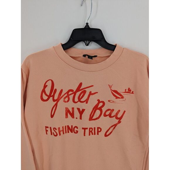 Women's J. Crew Oyster Bay Sweatshirt Original Cotton Terry Peach, Size Small - Picture 2 of 4